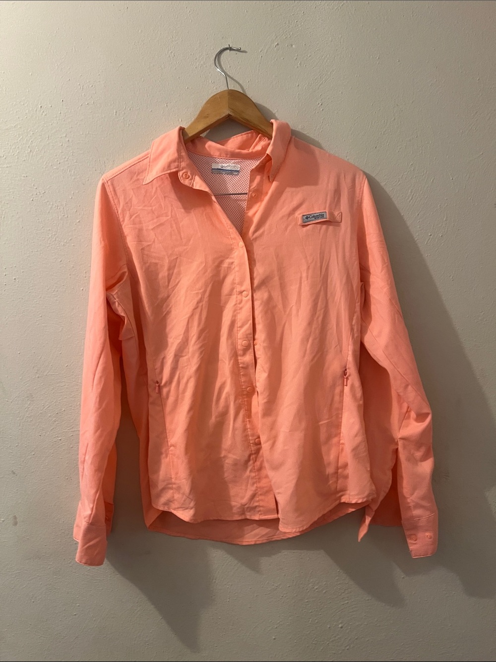 Columbia Orange Button Up Womens